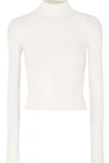 DION LEE TWISTED CUTOUT RIBBED-KNIT TOP