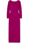 REBECCA DE RAVENEL WOOL-CREPE MAXI DRESS