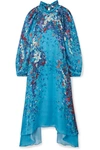 GIVENCHY FLORAL-PRINT SILK-SATIN MIDI DRESS