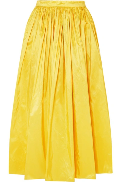 Adam Lippes Silk-taffeta Midi Skirt In Bright Yellow