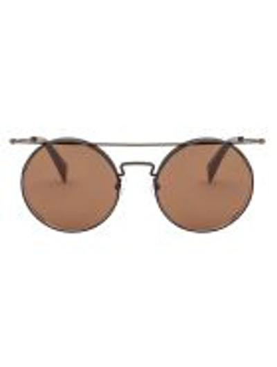 Yohji Yamamoto Sunglasses In Dirty Gold Brown