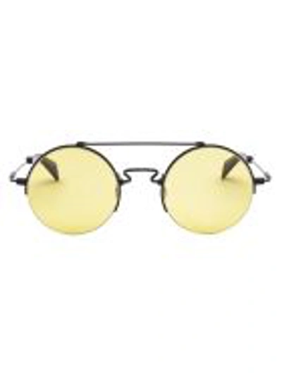 Yohji Yamamoto Sunglasses In Matt Black Yellow