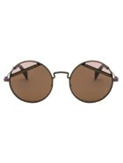 Yohji Yamamoto Sunglasses In Gold Brown