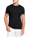 Balmain Men's Crewneck T-shirt W/ Logo Print In Black