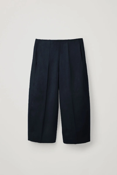 Cos Wool Culottes With Zip Detail In Blue
