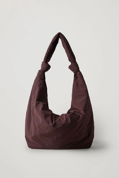 Cos Draped Padded Shoulder Bag In Red
