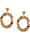 VERSACE Baroque embellished hoop earrings