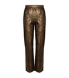 SANDRO METALLIC FLORAL-EMBROIDERED TROUSERS,14860226