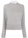 SANDRO SWEATSHIRT WITH RIBBED DETAILS