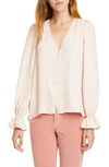 Joie Bolona Ruffle Cuff Blouse In Pink Sky