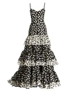 CAROLINA HERRERA Polka Dot Tiered Mermaid Gown