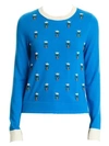 CAROLINA HERRERA Embellished Cashmere & Silk Knit Sweater