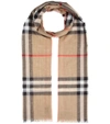 Burberry Lightweight Check Wool And Silk Scarf In Beige