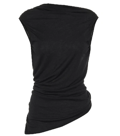 Rick Owens Asymmetric Vest Top In Black