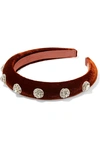 JENNIFER BEHR OLINA CRYSTAL-EMBELLISHED VELVET HEADBAND