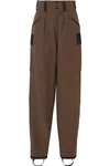 TRE BY NATALIE RATABESI MAIA PLEATED TWO-TONE COTTON-BLEND TWILL CARGO PANTS