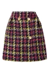 VERSACE CHECKED WOOL-BLEND TWEED MINI SKIRT