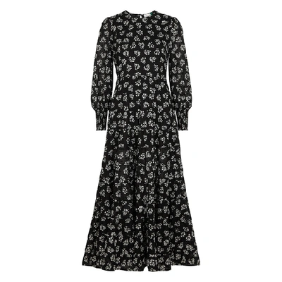 Rixo London Pip Floral-print Cotton Maxi Dress In Black And White ...