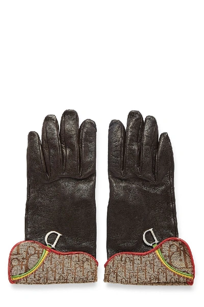 Pre-owned Dior Brown Lambskin Rasta Gloves