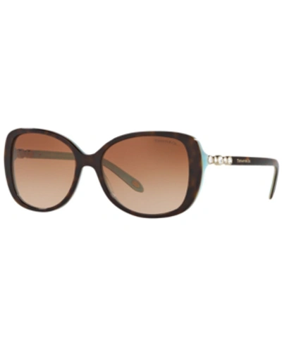 Tiffany & Co Tf4121b Square-frame Acetate Sunglasses In Havana,blue,brown Gradient