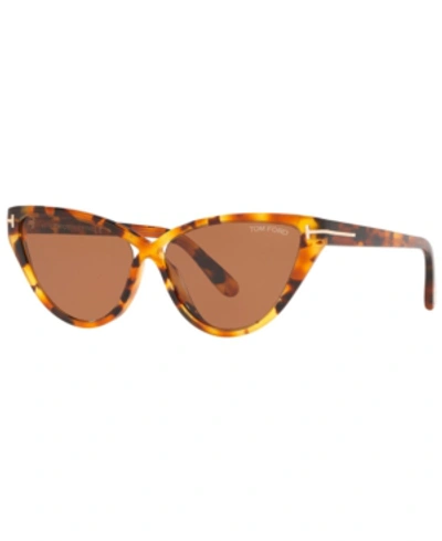 Tom Ford Ft0740 Havana Female Sunglasses In Tortoise/brown