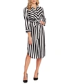 VINCE CAMUTO STRIPED TIE-FRONT SHIRTDRESS