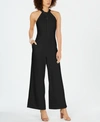 Julia Jordan Lace Bodice Sleeveless Wide Leg Jumpsuit In Black