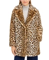 CALVIN KLEIN LEOPARD-PRINT FAUX-FUR COAT