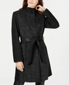 VINCE CAMUTO TWILL WOOL FAUX-LEATHER TRIM COAT, CREATED FOR MACY'S