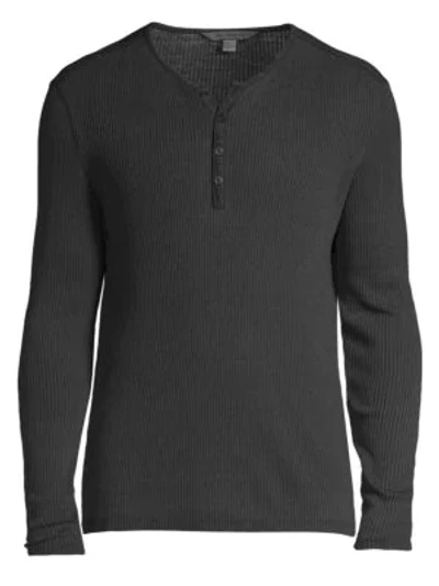 John Varvatos Men's Slim-fit Knit Henley Sweater In Dark Grey