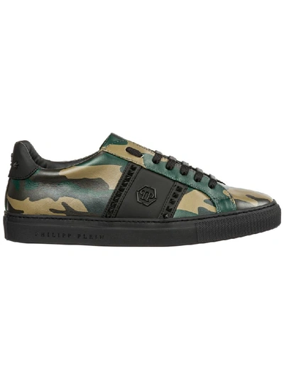 Philipp Plein Men's Shoes Leather Trainers Sneakers In Green