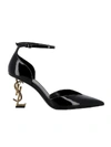 SAINT LAURENT BLACK LEATHER SANDALS,11063718