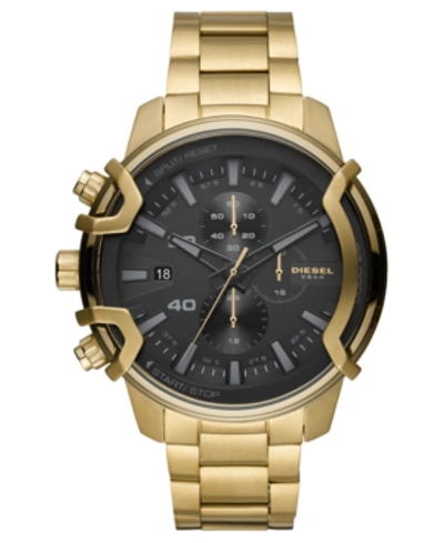 Diesel Men's Chronograph Griffed Gold-tone Stainless Steel Bracelet Watch 48mm