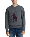 Polo Ralph Lauren Men's Double-knit Big Pony Crew Neck Sweatshirt In Charcoal Heather