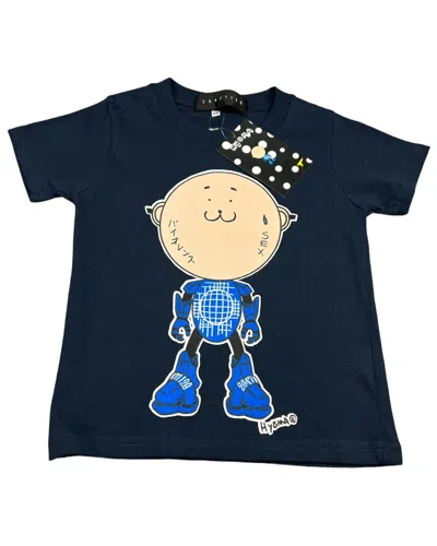 Pre-owned 20471120 Hyoma Mascot Graphic Tee In Navy/tan/blue