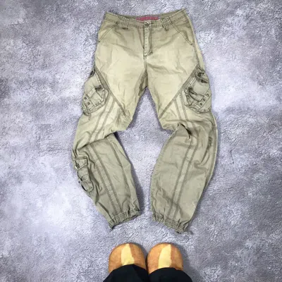Pre-owned 20471120 Vintage Cargo Pants Flared Parachute Spring Japan 90s In Multi