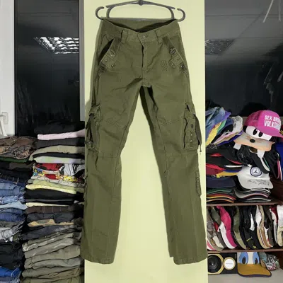 Pre-owned 20471120 X Archival Clothing Vintage 90's Cargo Pants Multipocket Flared Tactical Bondage In Khaki