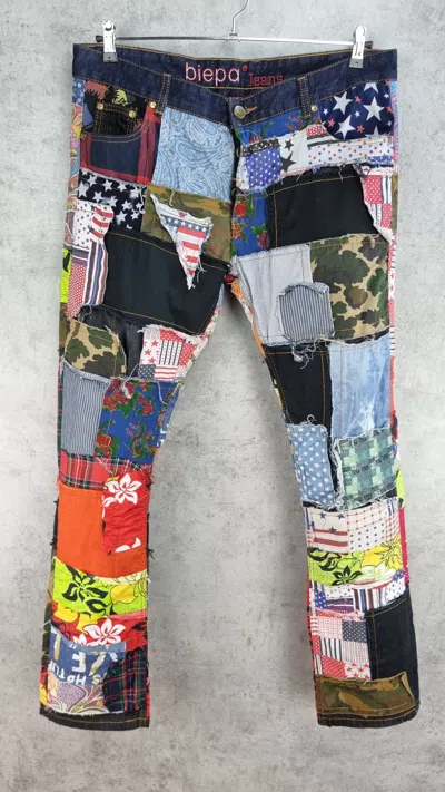 Pre-owned 20471120 X Avant Garde Biepa Patch Work Reconstructed Jeans In Multicolor