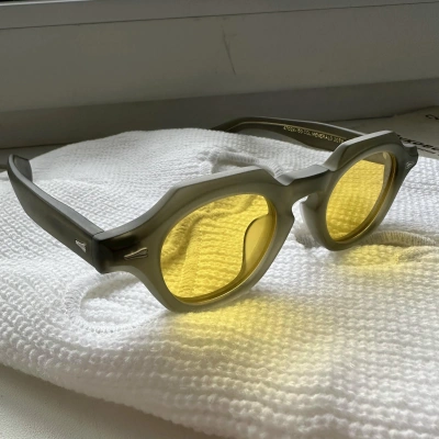 Pre-owned 20471120 X Avant Garde Moscot Lemtosh Mat Black Sunglasses In Mat Green/yellow