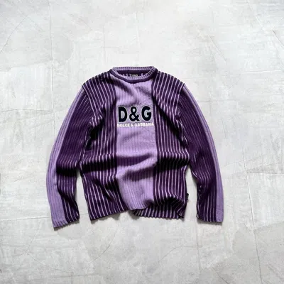 Pre-owned 20471120 X Diesel Purple Japan Dolce Gabbana Bootleg Rib Knit Sweater Y2k