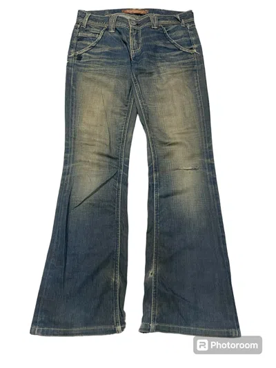 Pre-owned 20471120 X Distressed Denim 90's Yanuk Flare Jeans Distressed Design