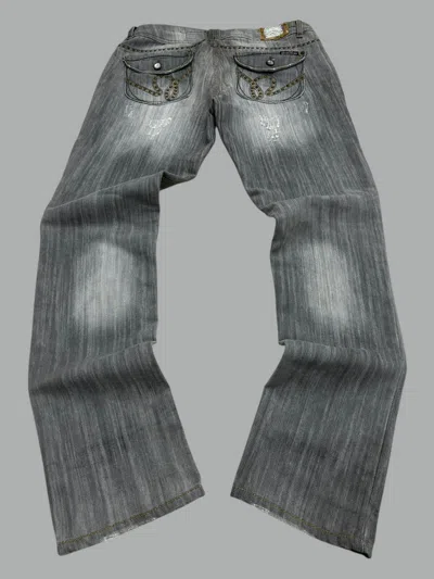 Pre-owned 20471120 X Hysteric Glamour Industrial Revolution Grey Washed Distressed Studded Button (size 32)