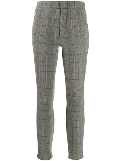 Chloé Checked Cropped Leggings In Green