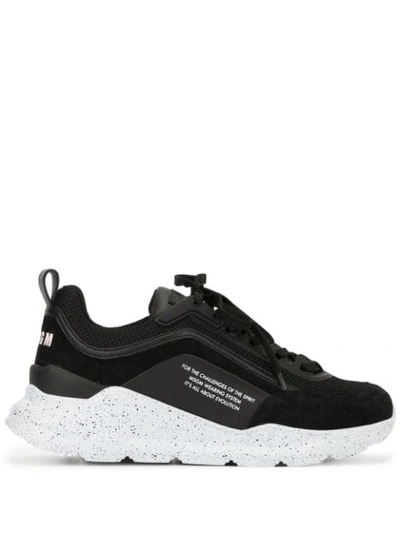 Msgm Black Leather Blend Low-top Trainers