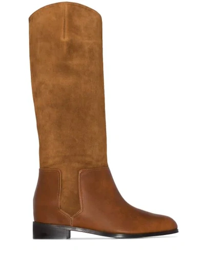 Aquazzura Duke Mid-calf Boots In Brown
