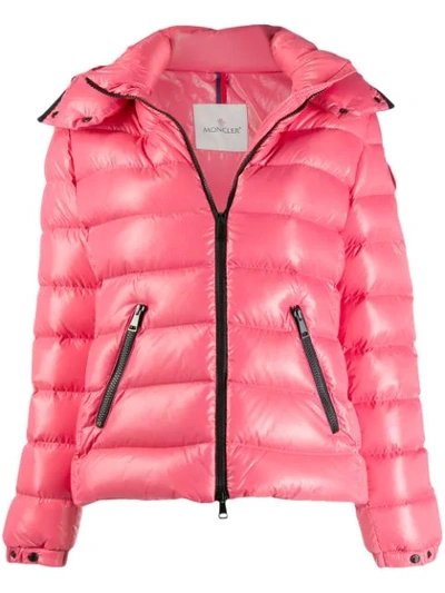 Moncler Bady Laqué Nylon Down Jacket In Pink