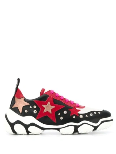 Red Valentino Studded Multicolour Leather Sneakers