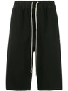 RICK OWENS DRKSHDW DRAWSTRING LOGO PRINT SHORTS