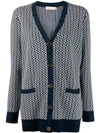 TORY BURCH JACQUARD-KNIT CARDIGAN