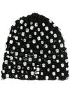 SAINT LAURENT CRYSTAL-EMBELLISHED KNITTED BEANIE